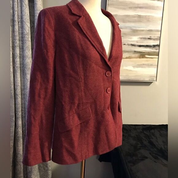 APPLESEED’S Red Wool Button Blazer Coat Jacket - 14 - New without tags - Picture 9 of 12